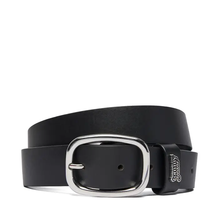 Cintura Tommy Jeans Tjw Oval 3 0 Buckle AW0AW18812 Nero