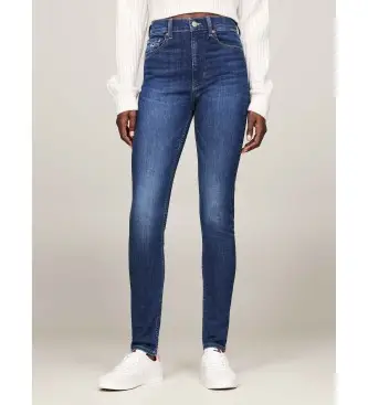 per donna DW0DW19258 Jeans Sylvia Hgh Skn Ch0258 blu (29/28), Casual, Denim, Cotone biologico, Sostenibile