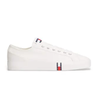 Tommy Jeans per donna EN0EN02956 Sneakers in tela d'archivio con logo bianco, Basso, Stringhe, Casual