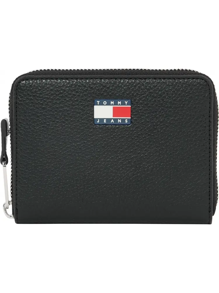 portafoglio nero donna in ecopelle logo in metallo sul davanti