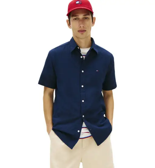 Seersucker Ext - camicia a maniche corte - uomo Blue