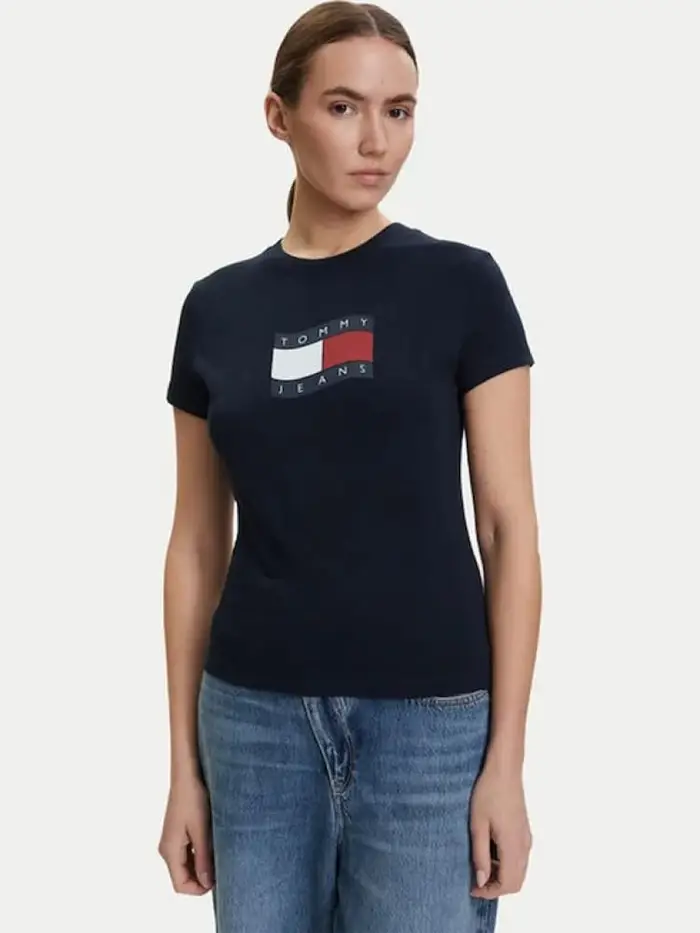 tshirt blu navy donna maxi logo