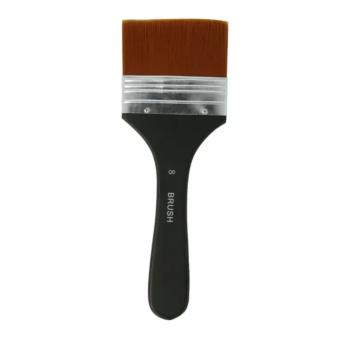 TOMTOP JMS 1 pz Pennello piatto professionale Finiture in nylon Pennello artistico Manico in legno per colle per macchie di gesso No 8