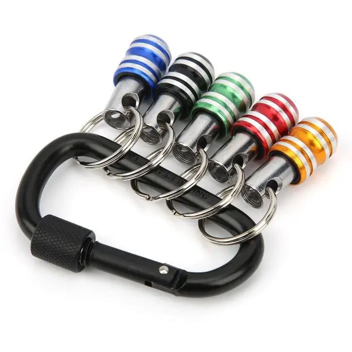 5 Pezzi Portainserti Portachiavi in Lega di Alluminio 3 Alloggiamenti 1/4 di Pollice Strumento a Sgancio Rapido