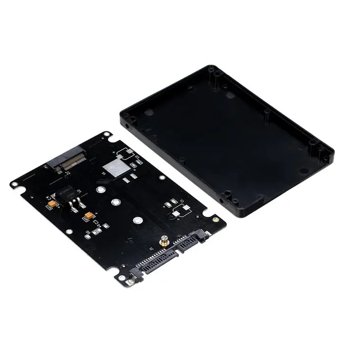 TOMTOP JMS Adattatore convertitore SSD NGFF M 2 per adattatore convertitore SATA III da 22 pin con 2,5 Geh?use nero