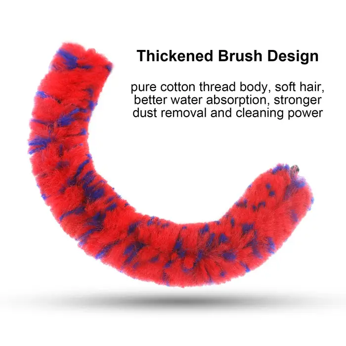 Asta per la pulizia del collo piegato del sassofono da 11 pollici Spazzola per la pulizia del collo del sax Spazzola per la polvere per il tubo interno rosso