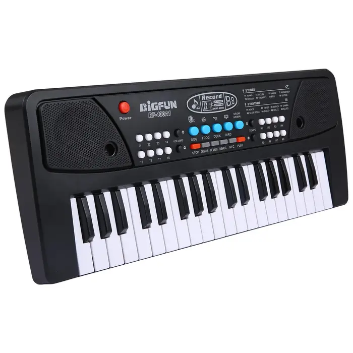 BIGFUN 37 tasti USB organo elettronico pianoforte elettrico per bambini con microfono musica digitale nera nero