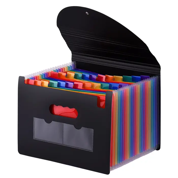 TOMTOP JMS Cartella portadocumenti espandibile a 24 tasche con copertina Accordian File Organizer Documento in formato A4 Letter multicolore
