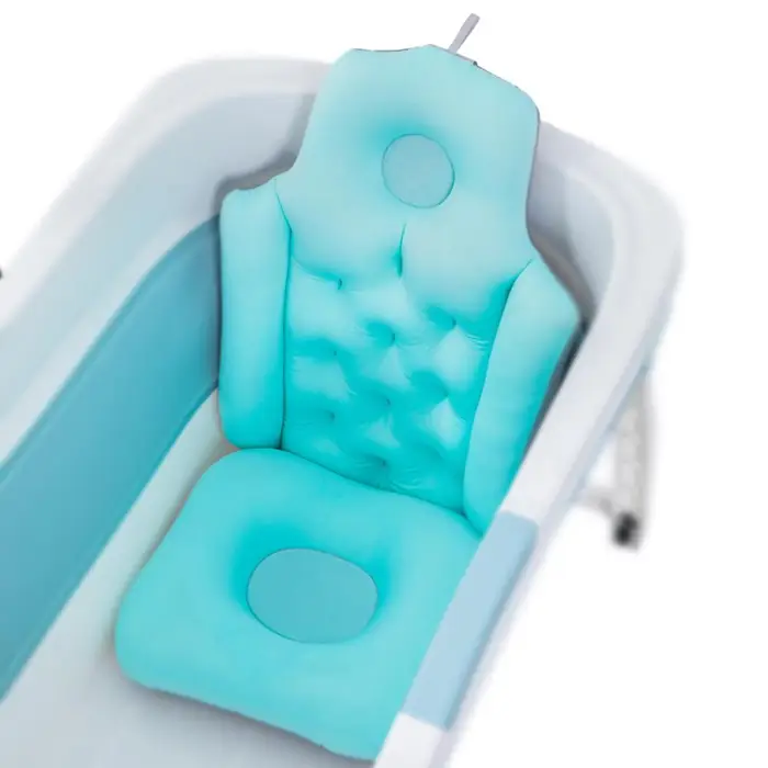 Cuscino per vasca per tutto il corpo per vasca da bagno, supporto per collo e schiena, vasca da bagno, poggiatesta, vasca da bagno blu