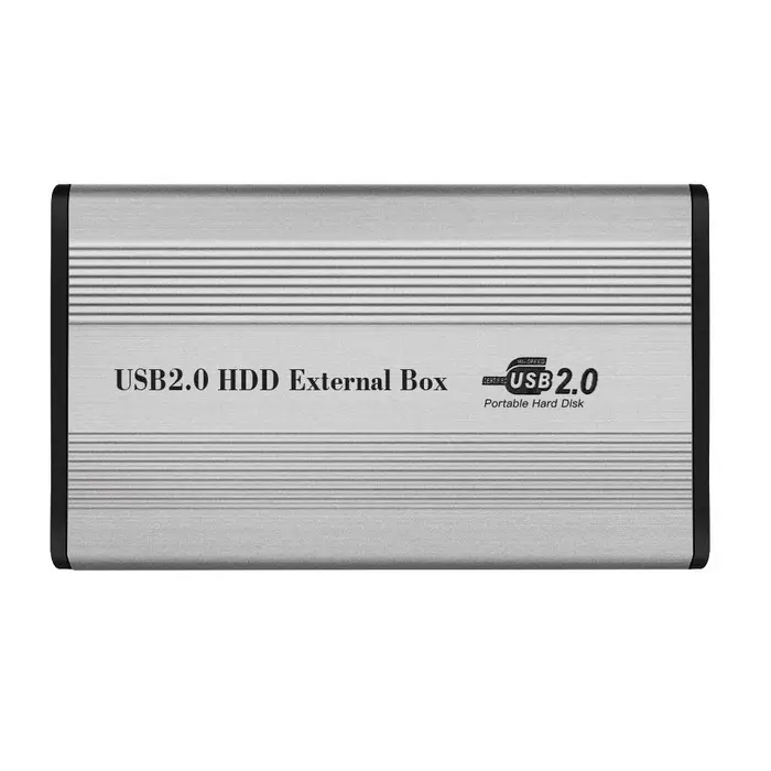 TOMTOP JMS Custodia per disco rigido da USB 2 0 a IDE Scatola per disco rigido portatile con custodia per HDD IDE da 2,5 argento
