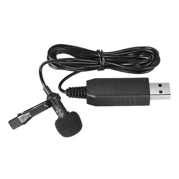 TOMTOP JMS Mini microfono USB stereo omnidirezionale clip-on portatile da 150 cm per computer PC
