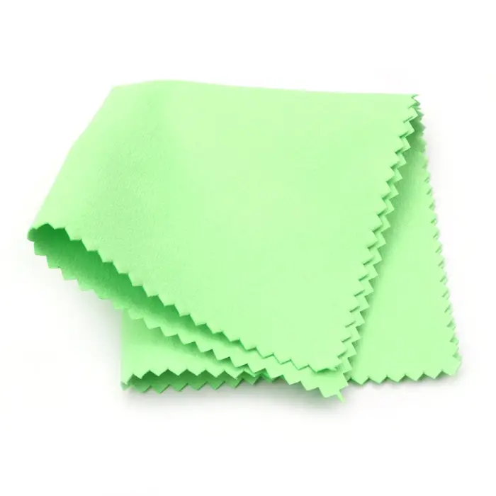 TOMTOP JMS Panno per la pulizia degli strumenti musicali, 15 cm x 15 cm, in microfibra morbida bifacciale verde
