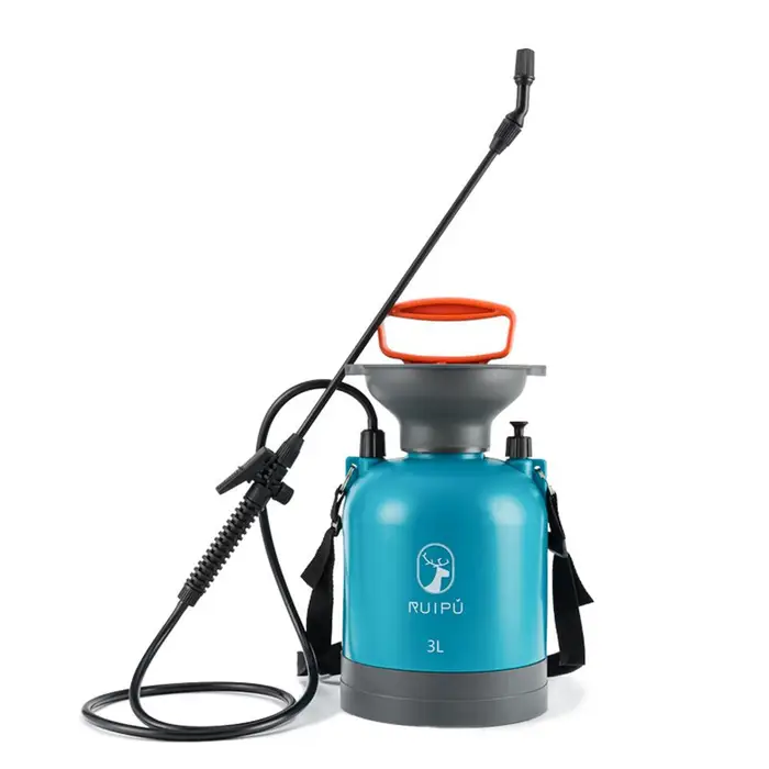 Pompa portatile a pressione da giardino Spruzzatore da 2,11 galloni/8 litri Spruzzatore portatile per prato e giardino con 3L With Base blu