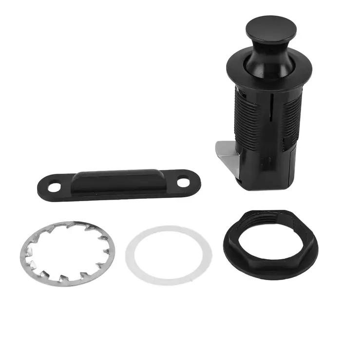 TOMTOP JMS Serratura per Armadio in Lega di Zinco ABS Sicura Rotonda Incassata Push to Open per Cassetto Portadocumenti Armadietto nero