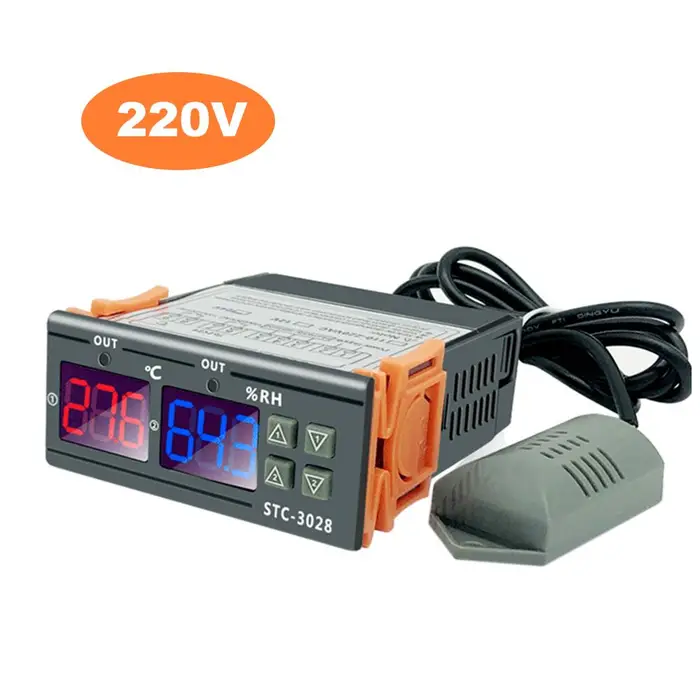 TOMTOP JMS STC-3028 Misuratore digitale di umidità della temperatura Termostato intelligente Umidostato 220V