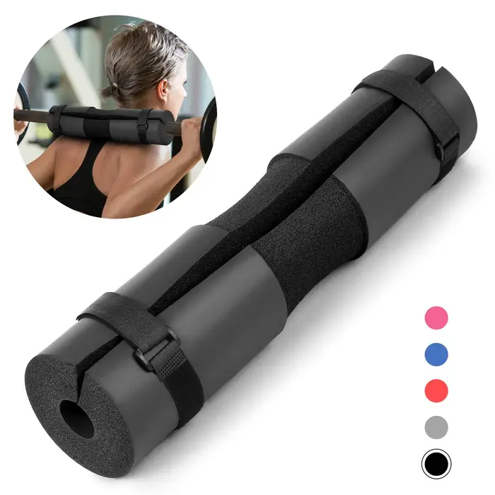 TOMTOP JMS Supporto protettivo per spallacci con bilanciere per squat e collo con cinghie di fissaggio per squat, affondi e anca nero