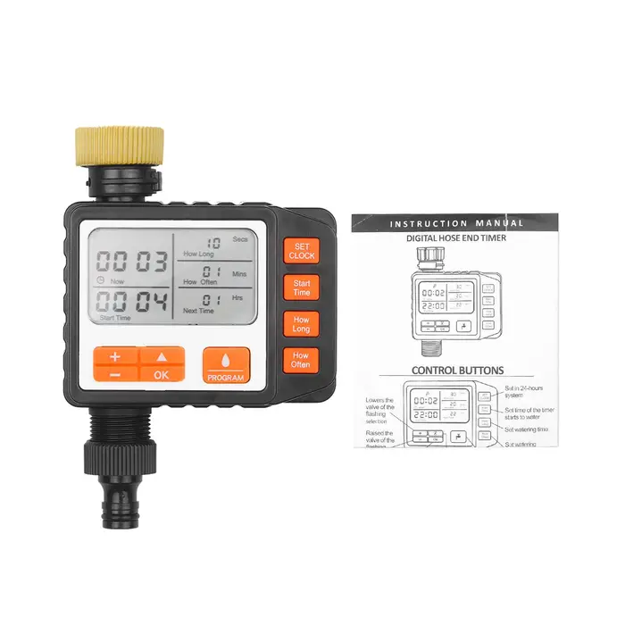 TOMTOP JMS Timer digitale per l acqua, programmabile per esterni, con accensione singola e spegnimento automatico, timer per tubo dell