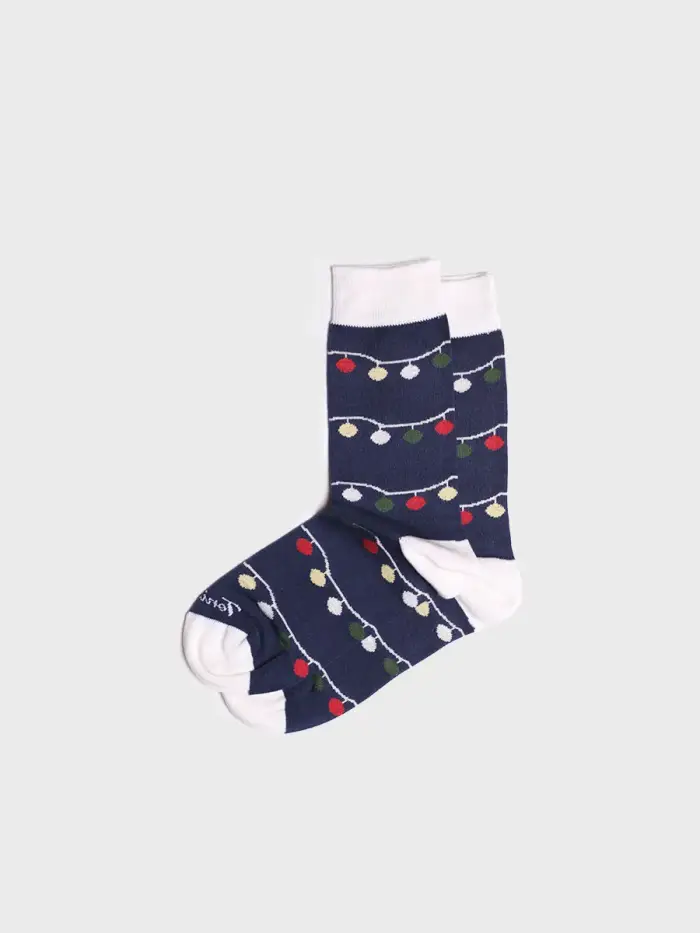 TONI PONS Calzini unisex in cotone con motivi natalizi - QUEL-ND luci MULTICOLOR
