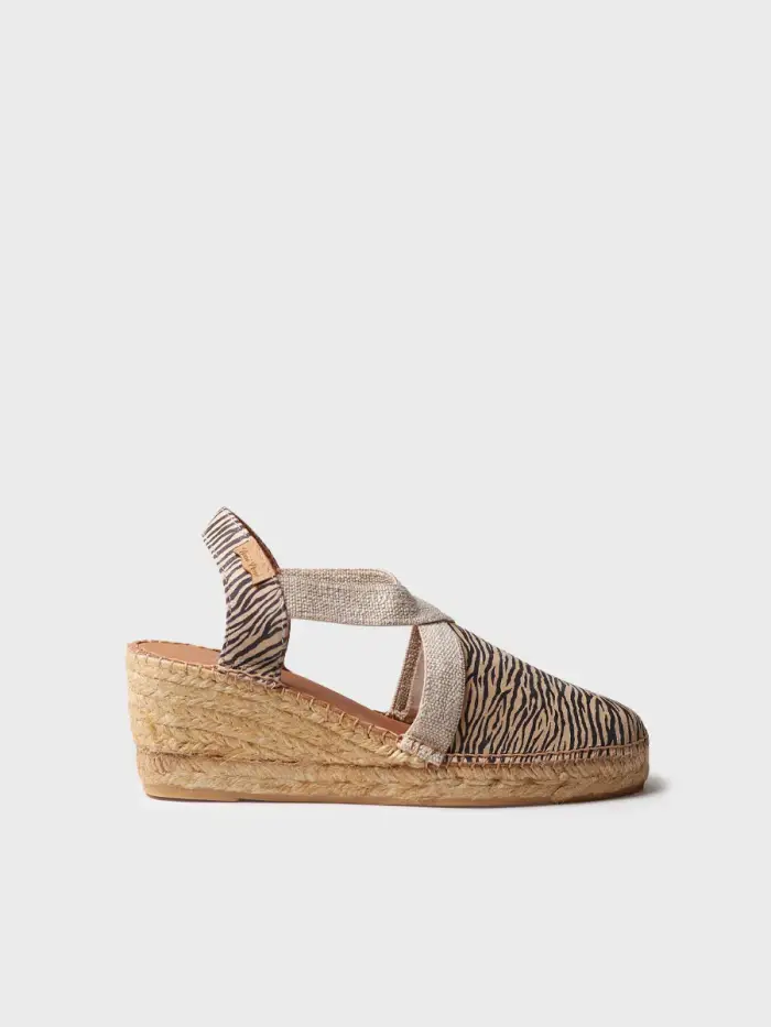 Espadrilla con zeppa con stampa zebrata | TERRA-ZB ZEBRA