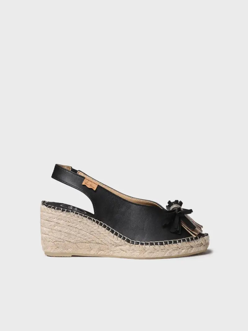 TONI PONS Espadrilla con zeppa stile peep toe | LAILA-PF NEGRO