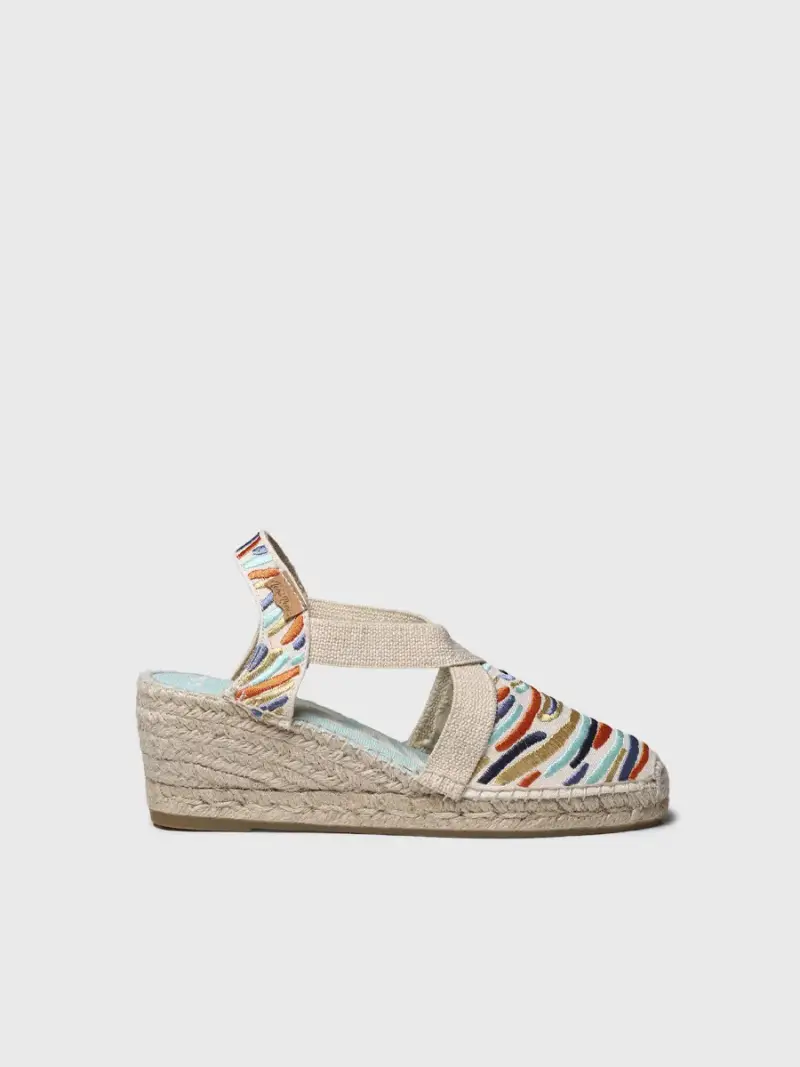 TONI PONS Espadrilla da donna con zeppa e ricamo multicolore | MONTJOI OLA