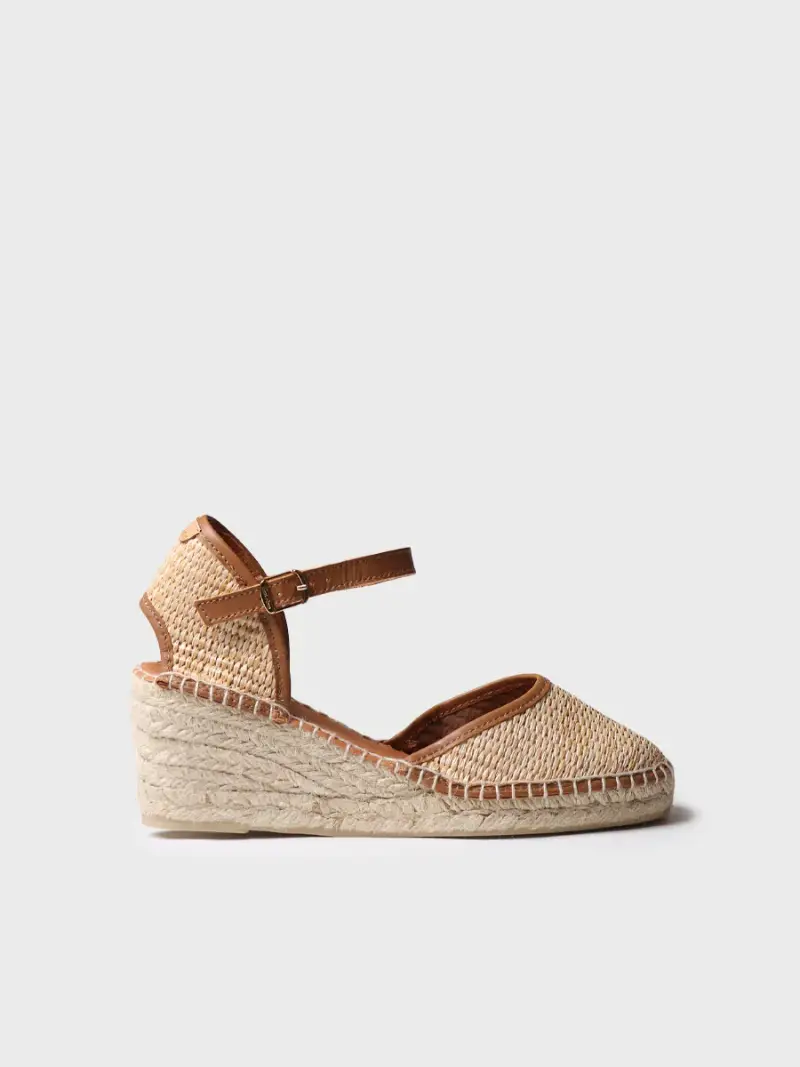 TONI PONS Espadrilla da donna con zeppa in rafia intrecciata | SONIA-RP NATURAL