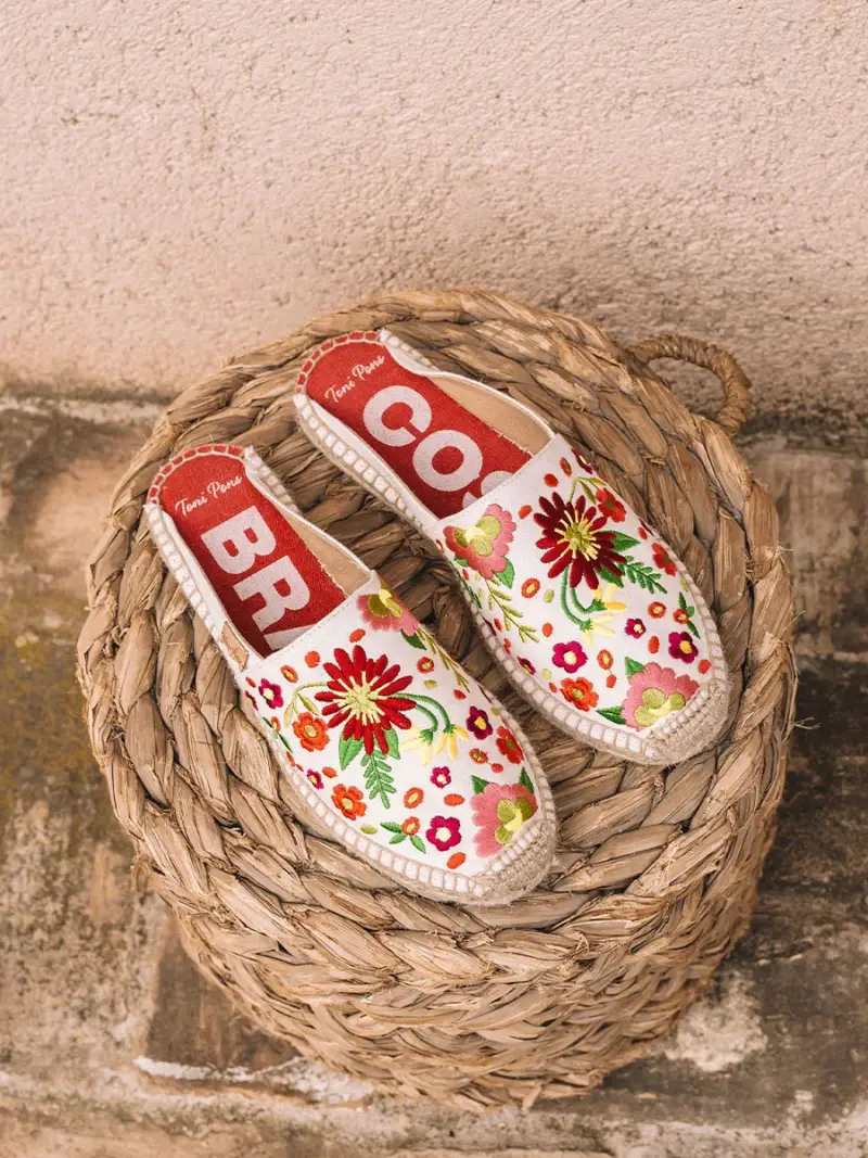 TONI PONS Espadrilla mule da donna con ricamo floreale | ROVIRA