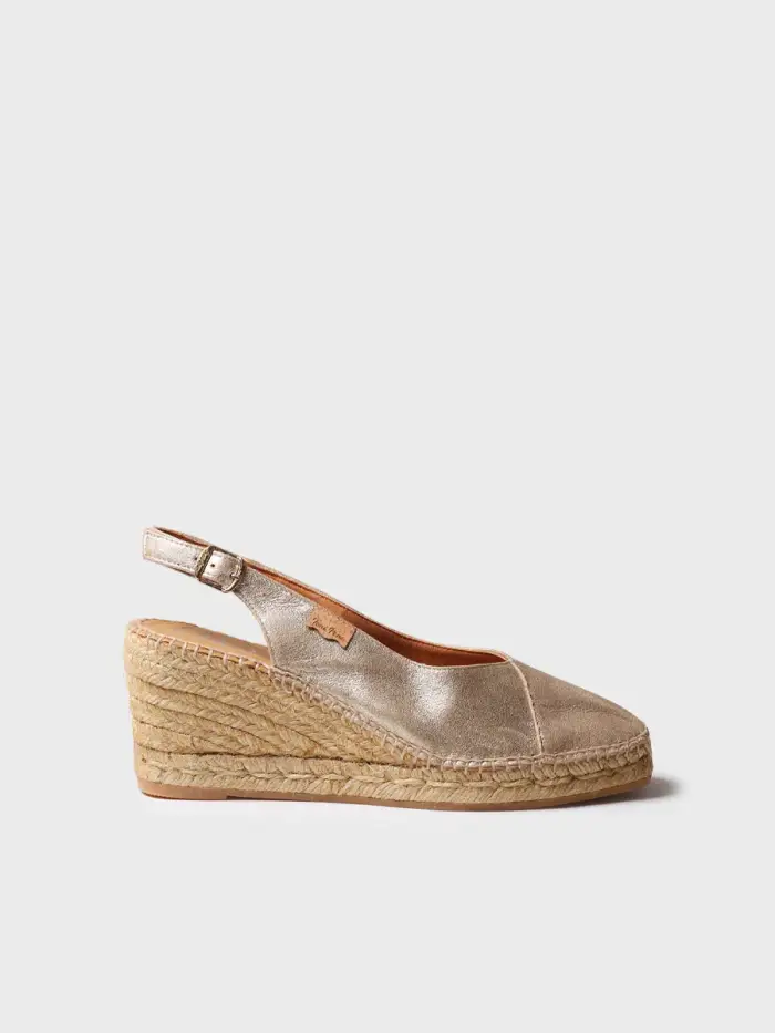 TONI PONS Espadrillas chiuse con zeppa da donna in pelle | BRENDA-AS CHAMPAGNE