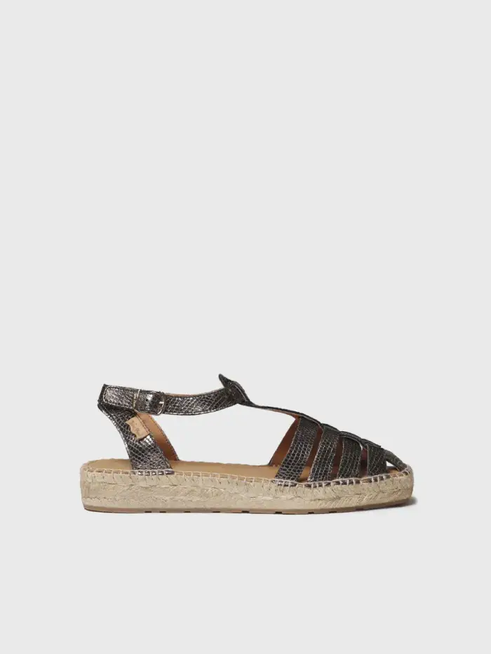 Espadrillas da donna con effetto pitonato | EVIAN-CA GRIGIO PIOMBO