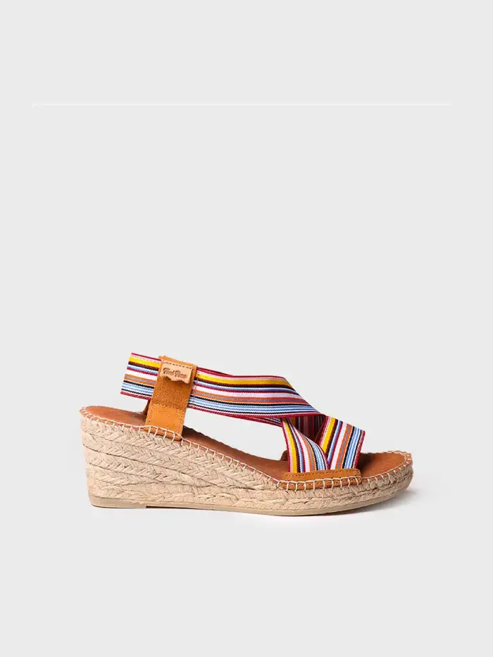 TONI PONS Espadrillas da donna con zeppa e fasce elastiche MULTI