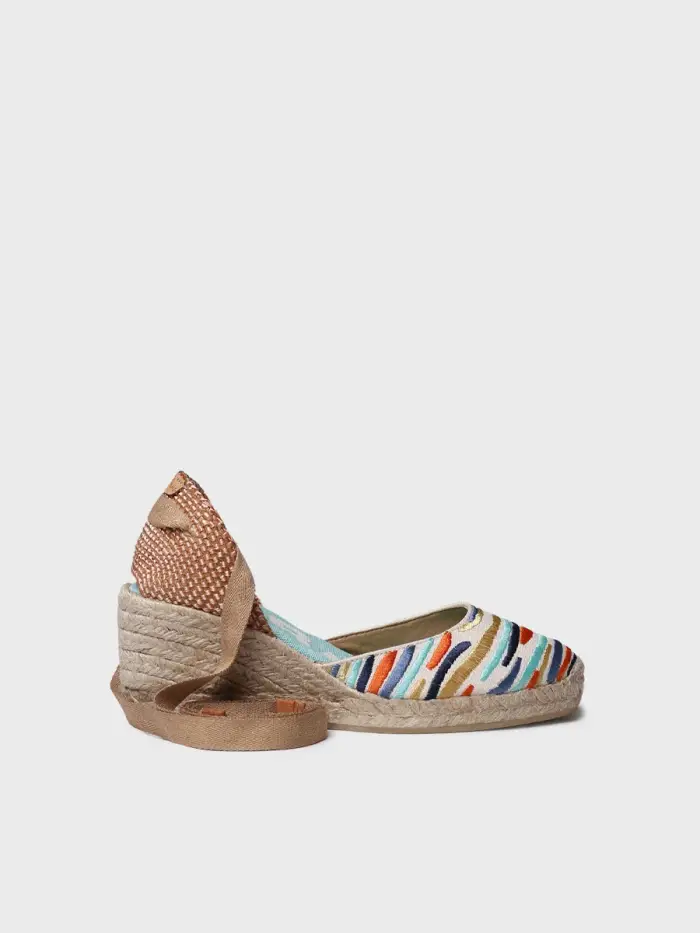 TONI PONS Espadrillas da donna ricamate con zeppa | CASTELL OLA