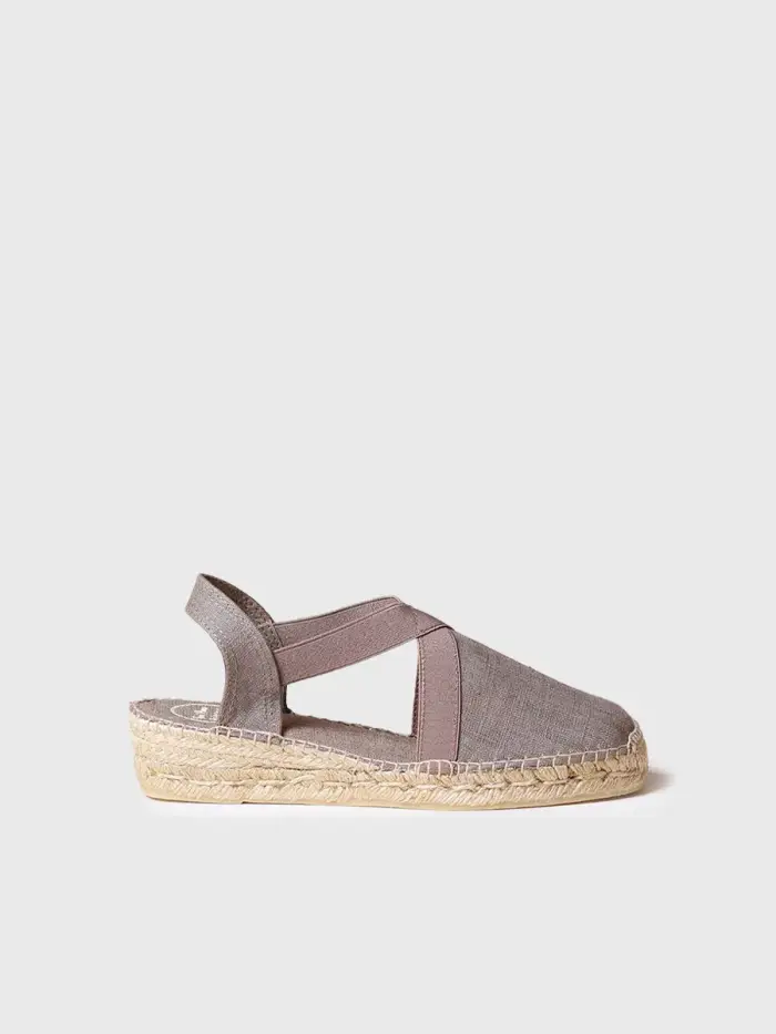 TONI PONS Espadrillas da donna vegan senza tacco con elastici TAUPE