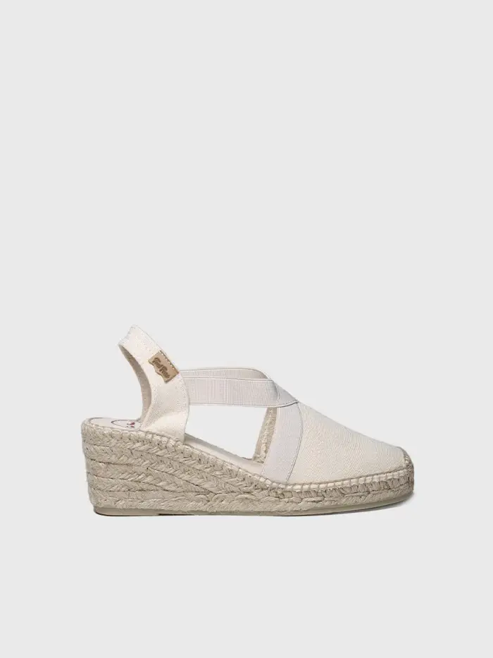 TONI PONS Espadrillas vegane con zeppa media ECRÙ
