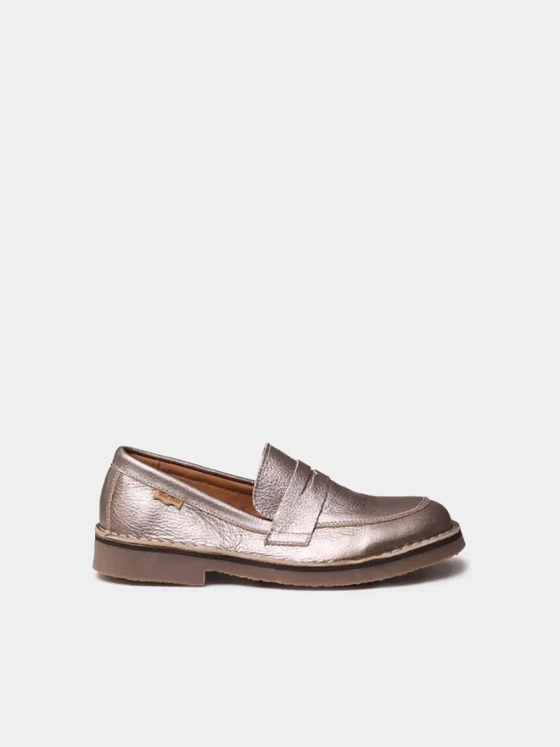 TONI PONS Mocassino da donna in pelle metallizzata ARGENTO