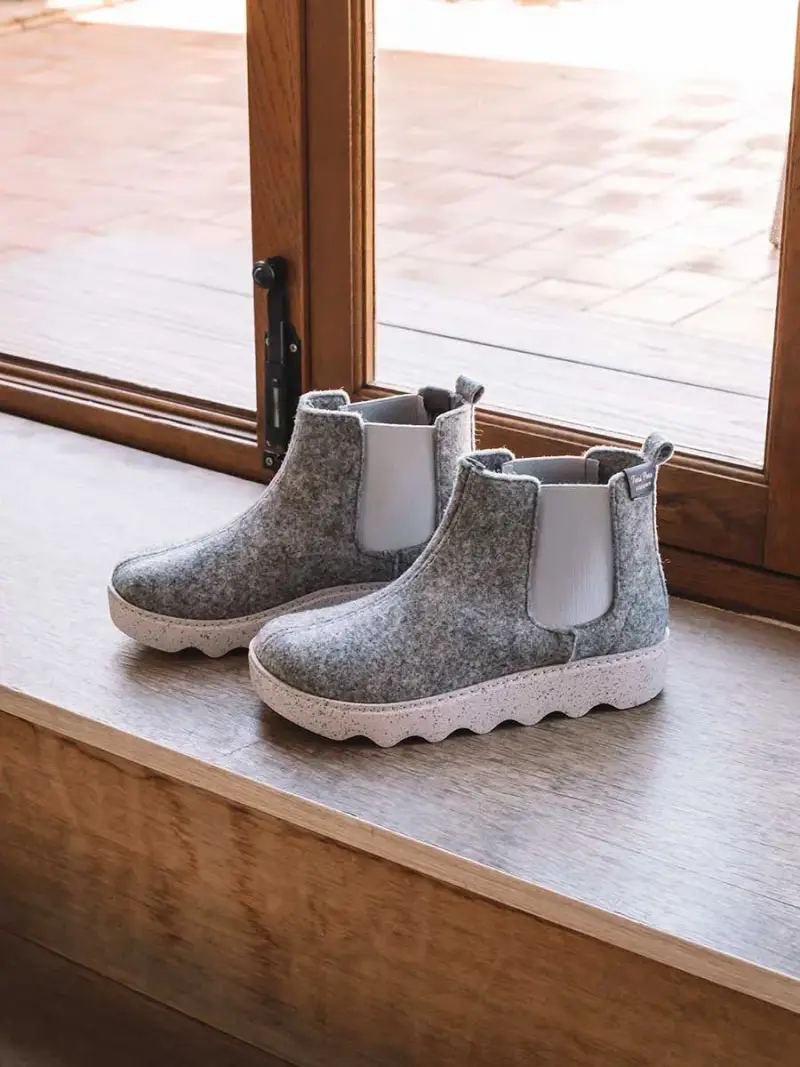 TONI PONS Pantofola alta da donna in feltro riciclato GRIGIO