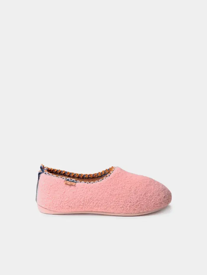 TONI PONS Pantofole tipo zoccolo da donna in motone bianca | MARTA-SH ROSA