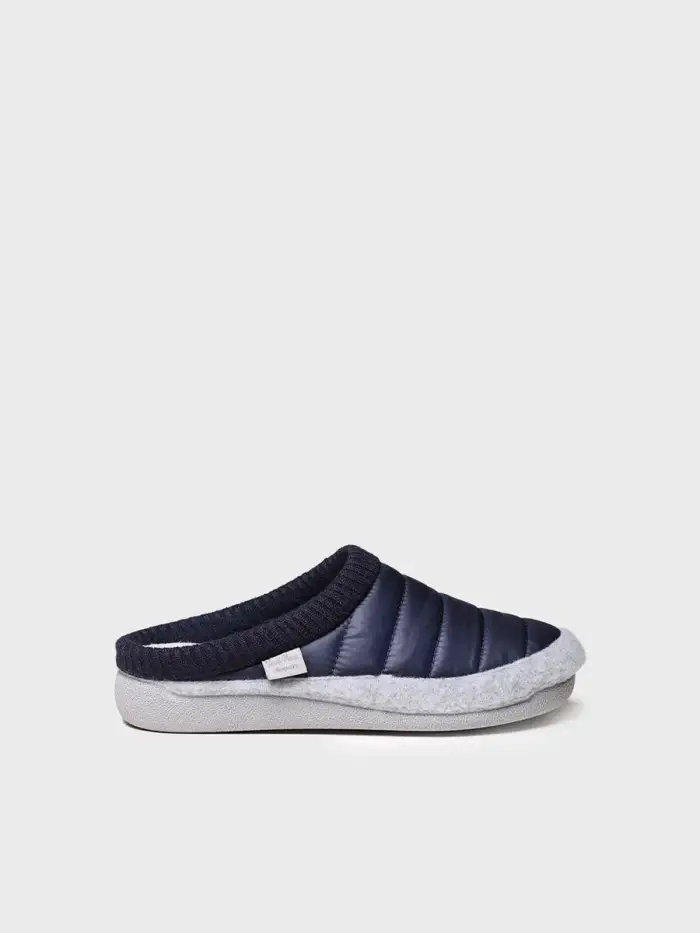 TONI PONS Pantofole tipo zoccolo da donna in tessuto imbottito e feltro NAVY