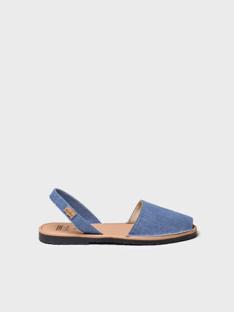 TONI PONS Sandali da uomo in denim con suola in cuoio TEXANO