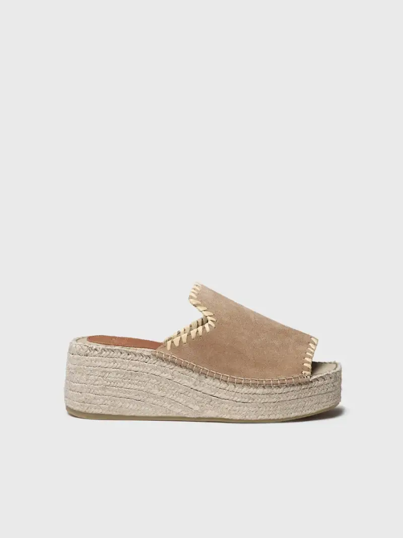 TONI PONS Sandalo aperto da donna con zeppa in camoscio | ILENIA-SD CAMEL