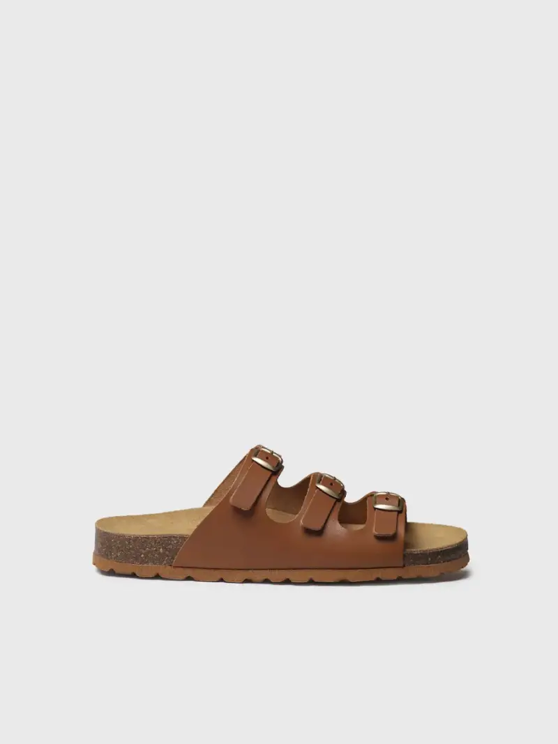 TONI PONS Sandalo BIO da donna in pelle con fibbie | GIEN-VQ CAMEL