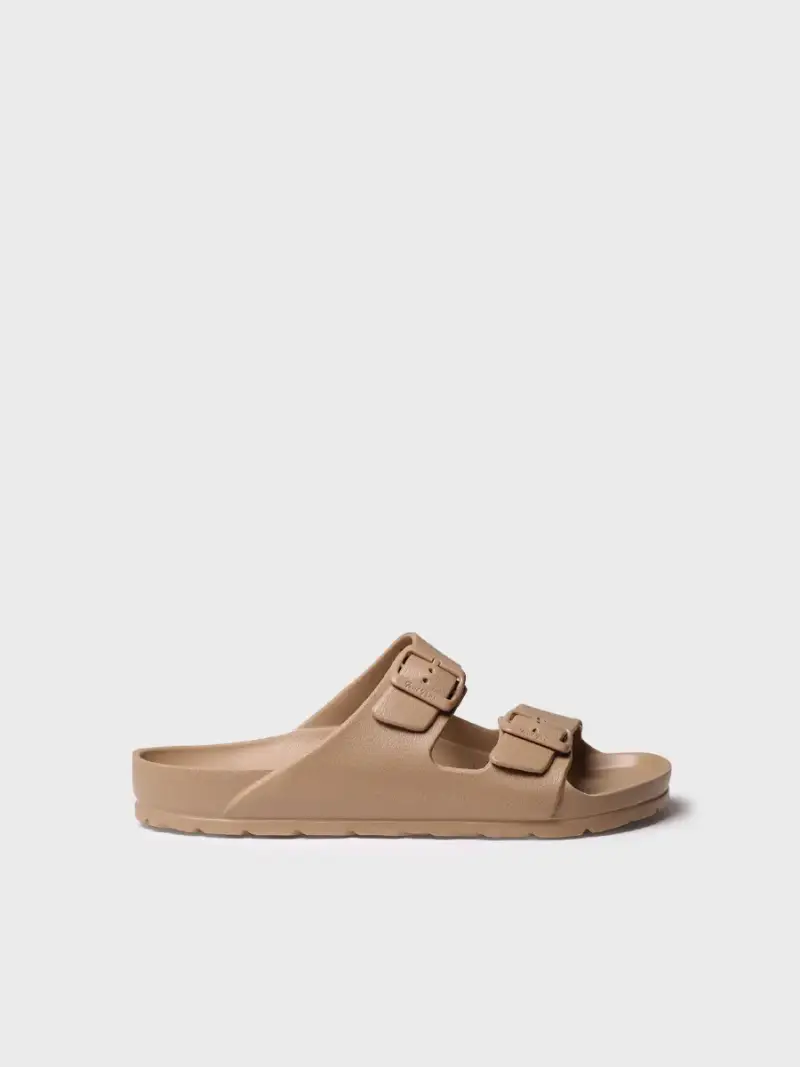 TONI PONS Sandalo BIO da uomo in gomma con fibbie TAUPE