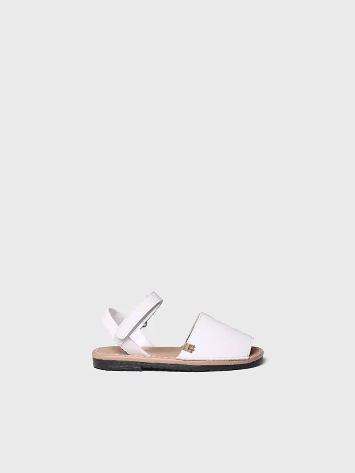 TONI PONS Sandalo da bambino in pelle con chiusura a velcro BIANCO