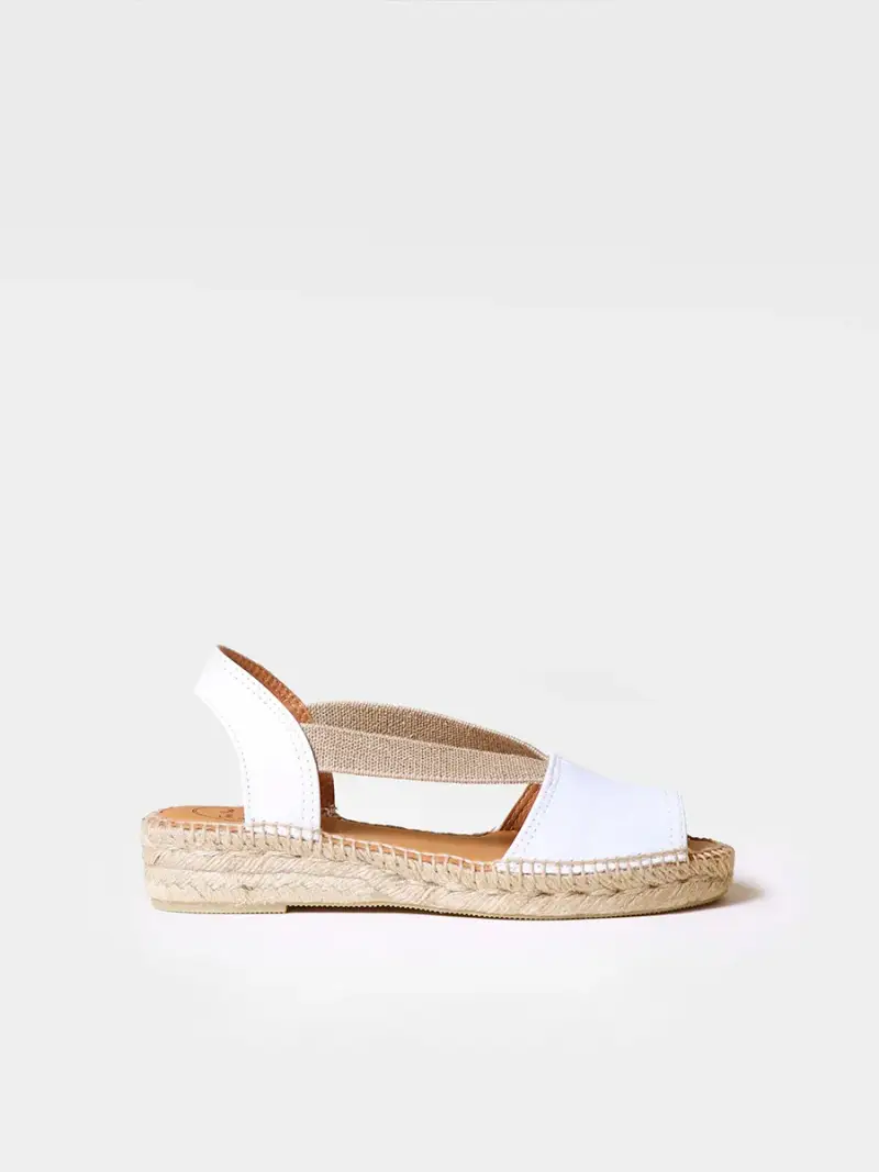 TONI PONS Sandalo piatto in pelle con elastici BIANCO