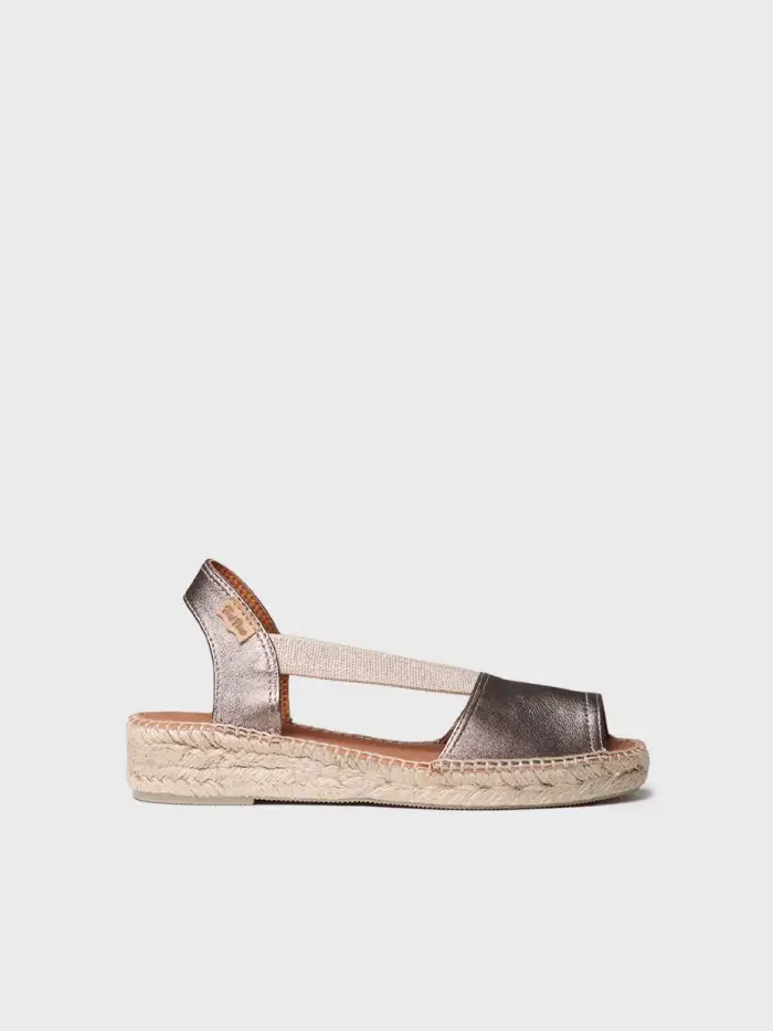 TONI PONS Sandalo piatto in pelle con elastici BIANCO