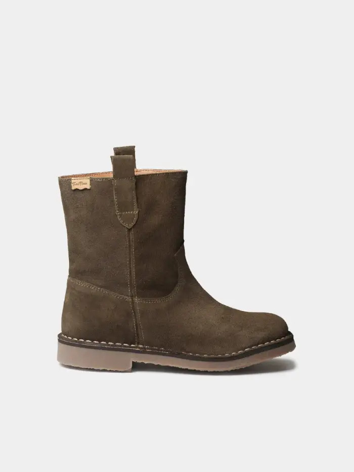 Stivaletti bassi da donna in camoscio KAKI