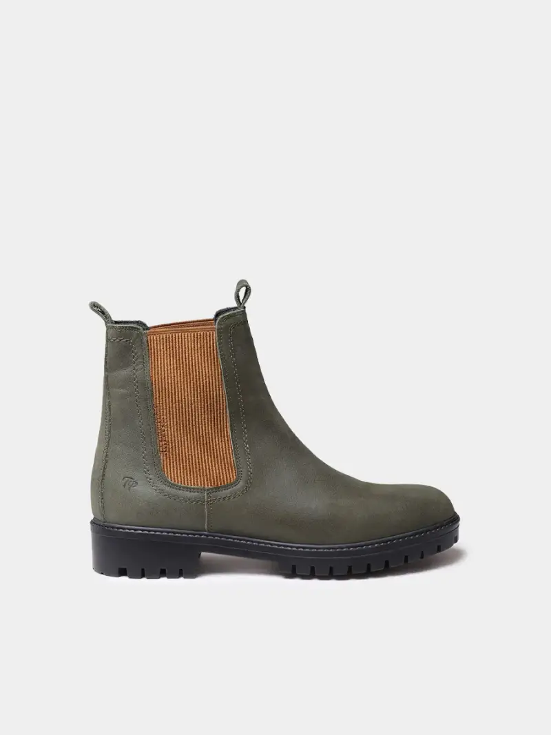 TONI PONS Stivaletti da donna in pelle con elastici laterali CACHI