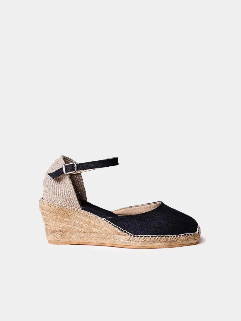 TONI PONS Zeppa in iuta con fibbia NERO