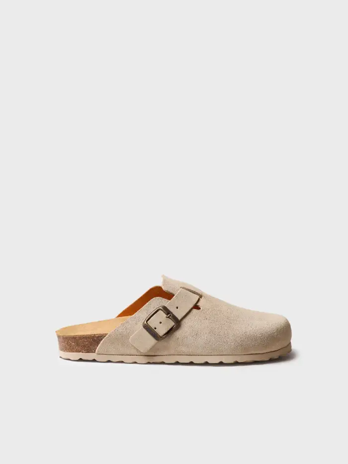 TONI PONS Zoccolo da donna in camoscio con fibbia | GEMINA-QT BEIGE