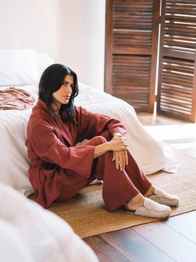 TONI PONS Zoccolo in feltro con suola in sughero per donna CRUDO