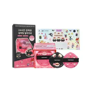 Tonymoly Skin Tone Fixing Cover Cushion Set Zootopia Edition - 3 Colors #00 Porcelain